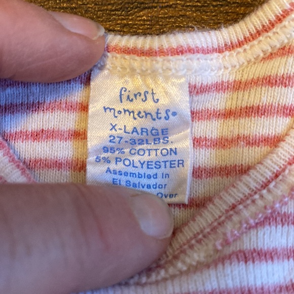 First Impressions Onesie, XL, 27-32 pounds. Pink white stripe. So cute - Picture 2 of 4